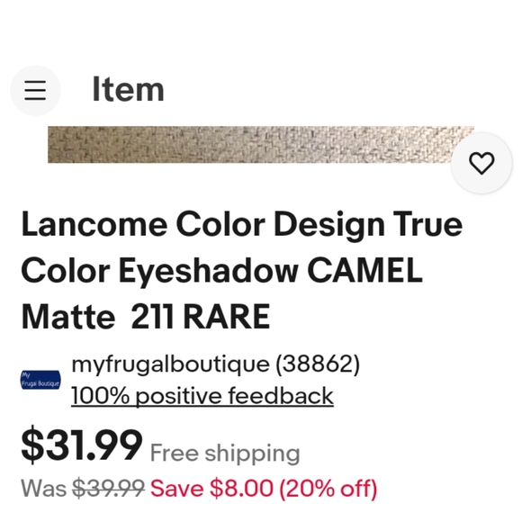 Lancome Color Design Eyeshadow Matte (shade Camel 211 Rare, Rare,) - Picture 2 of 2